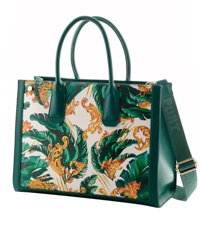 Plein Sport Chic Green Tote With Removable Crossbelt