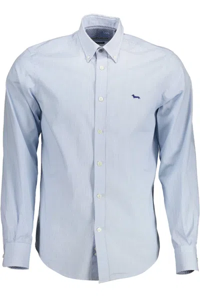 Harmont & Blaine Elegant Organic Cotton Men's Shirt In Blue