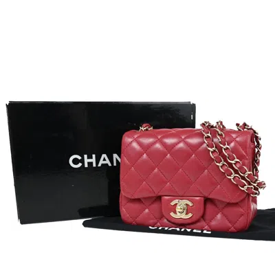 Pre-owned Chanel Mini Matelassé Leather Shoulder Bag () In Red