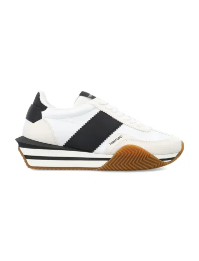 Tom Ford White Suede James Trainers In Multicolor