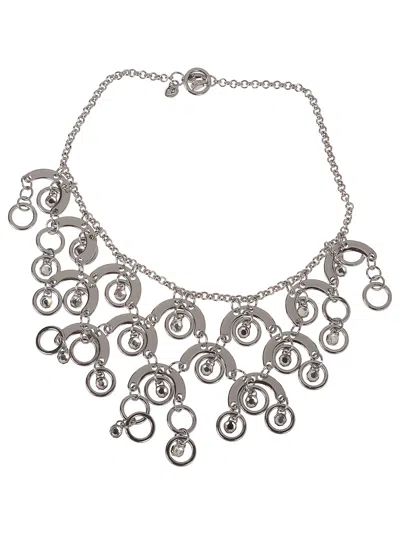 Rabanne Sphere Necklace In Silver/crystal