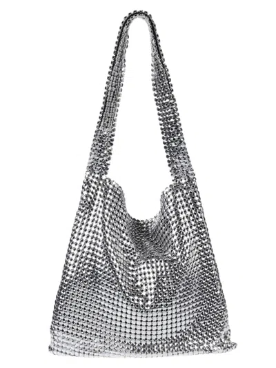 Rabanne Pixel Hobo Bag In Silver