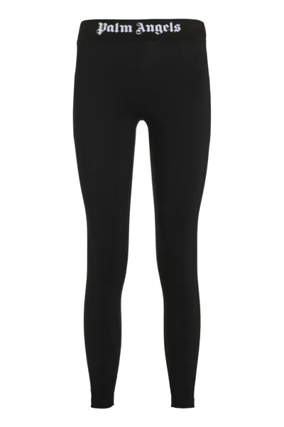Palm Angels Technical Fabric Leggings In Black