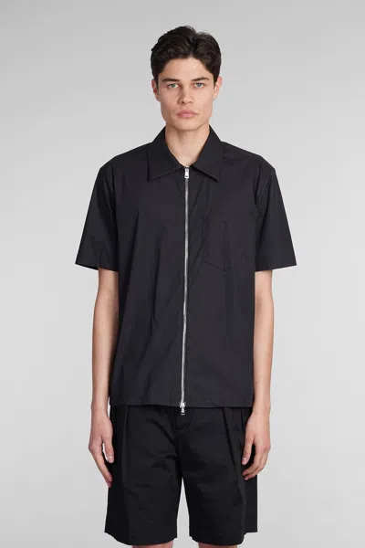Low Brand Short-sleeves Zip-up Shirt In Black