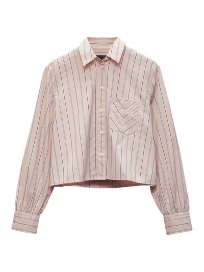 Rag & Bone Women's Maxine Striped Cotton Shirt In Khaki Multi