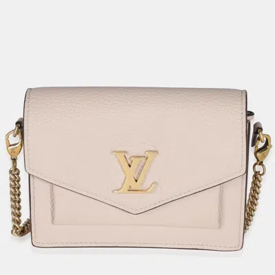 Pre-owned Louis Vuitton Pink Leather Mylockme Chain Pochette