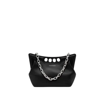 Alexander Mcqueen The Peack Leather Bag In Black