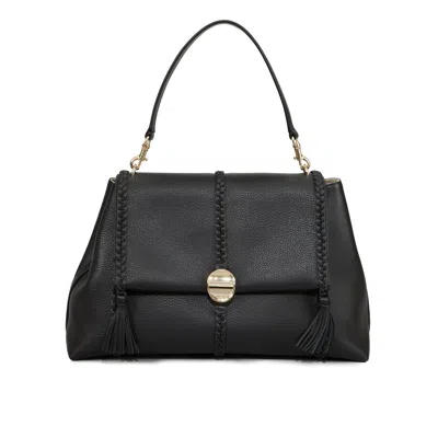 Chloé Penelope Large Leather Bag In Black