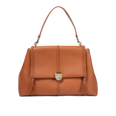 Chloé Penelope Large Leather Bag In Brown