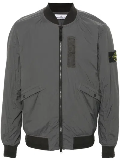 Stone Island Compass-badge Bomber Jacket In Grey