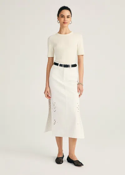 Derek Lam Violet Midi Skirt In White