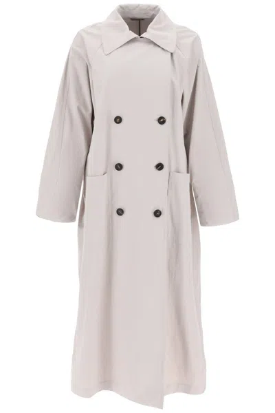 Brunello Cucinelli Double Breasted Trench Coat With Shiny Cuff Details