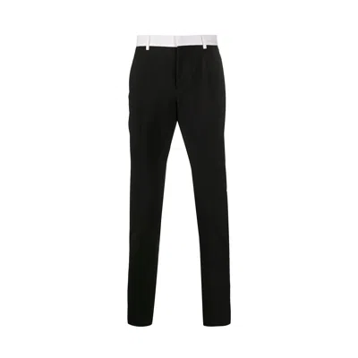 Valentino Contrast Panel Trousers In Black