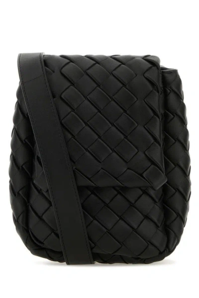 Bottega Veneta Man Black Leather Crossbody Bag