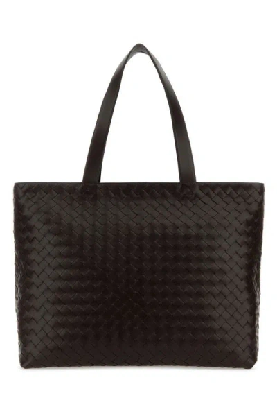 Bottega Veneta Man Dark Brown Leather Intrecciato Shopping Bag