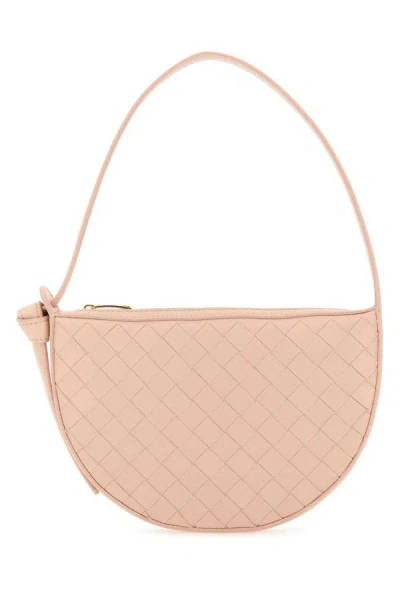 Bottega Veneta Woman Light Pink Leather Mini Sunrise Shoulder Bag