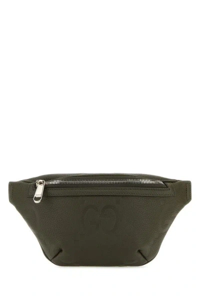 Gucci Man Olive Green Leather Belt Bag