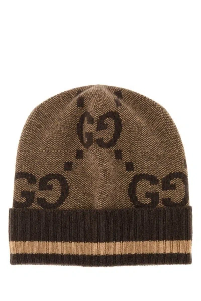 Gucci Woman Embroidered Cashmere Beanie Hat In Multicolor