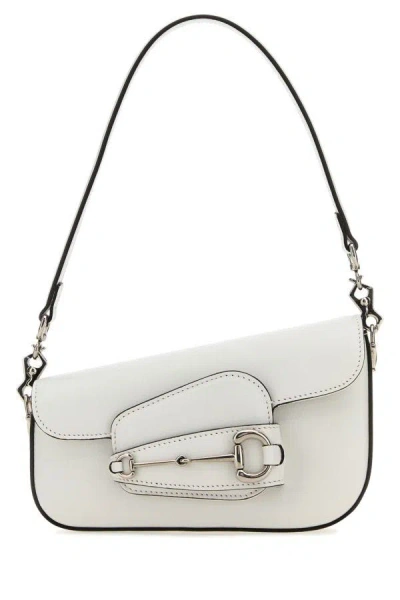 Gucci Woman White Leather Mini  Horsebit 1955 Handbag