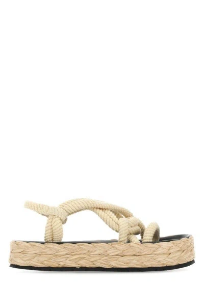 Isabel Marant Woman Sand Fabric Edon Sandals In Brown