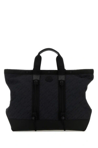 Moncler Man Black Canvas Tech Shopping Bag