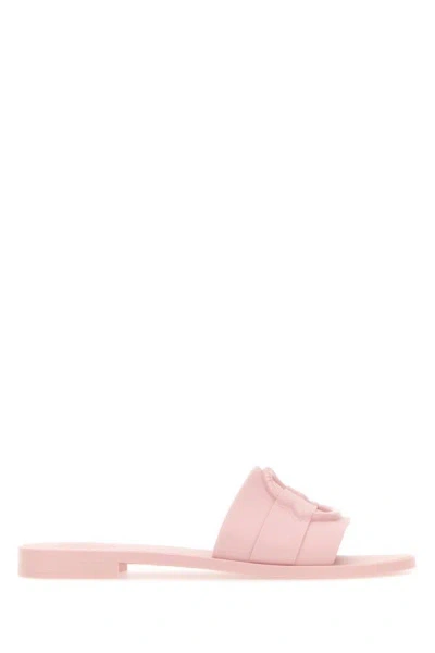 Moncler Woman Pastel Pink Rubber Mon Slippers