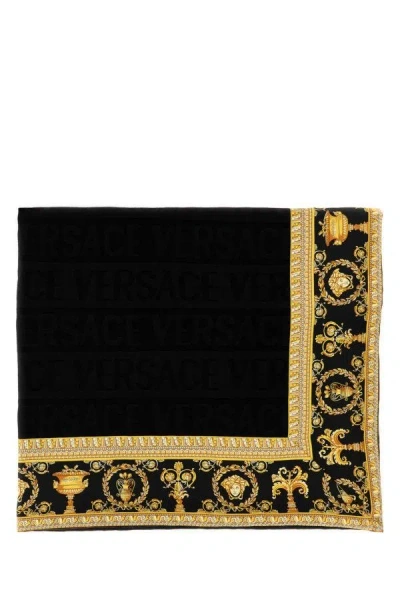 Versace Home Unisex Black Wool I Love Baroque Blanket
