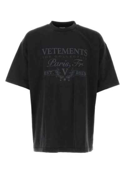 Vetements Unisex Black Cotton Oversize T-shirt