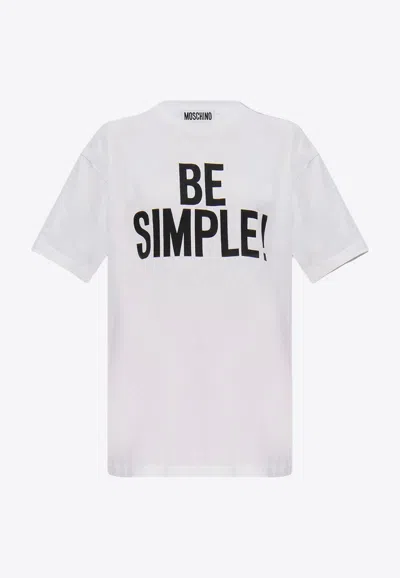 Moschino Be Simple Crewneck T-shirt In White