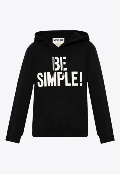 Moschino Be Simple Hooded Sweatshirt In Black