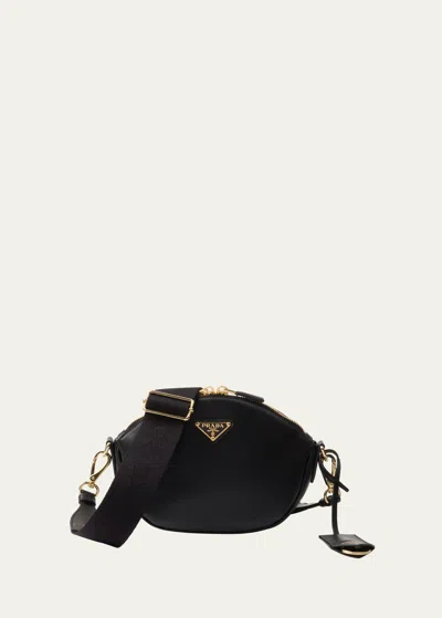 Prada Black Leather Crossbody Bag In F0002 Nero