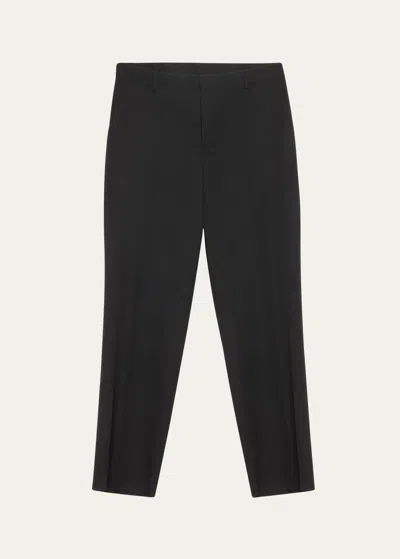 Versace Wool Twill Formal Pants In Black