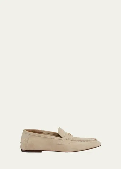 Gucci Suede Loafers In Oatmeal