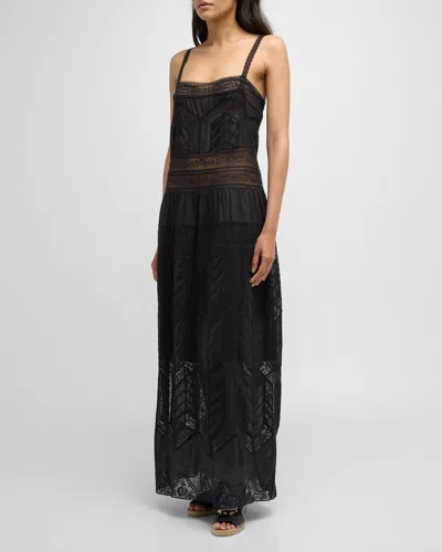 Zimmermann Halliday Lace Trim Slip Dress In Black