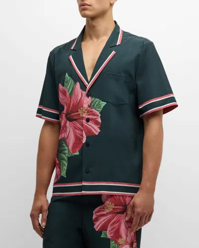 Ser.o.ya Men's Malibu Swim Shirt In Hibiscus Print