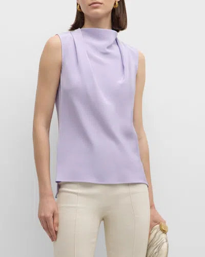 Adam Lippes Blythe Sleeveless Silk Crepe Top In Lavender