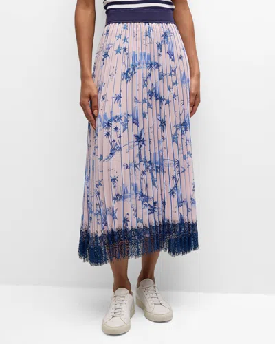 Le Superbe Izzys Lace Pleated City Skirt In Pink La Toile
