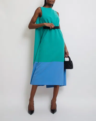 Roksanda , Block Colour Midi Dress With Bow Detail In Green