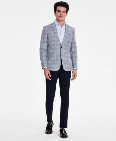 Nick Graham Men's Slim-fit Stretch Patterned Sport Coats In Grey Plaid