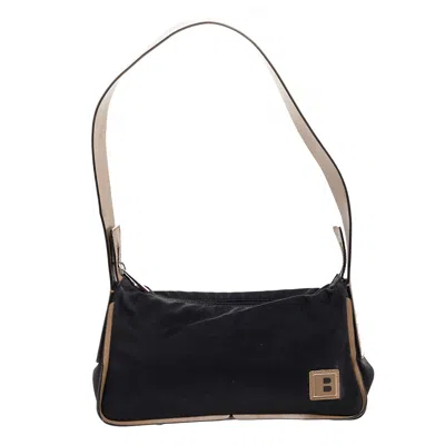 Bally Nylon And Leather Baguette Bag In Black