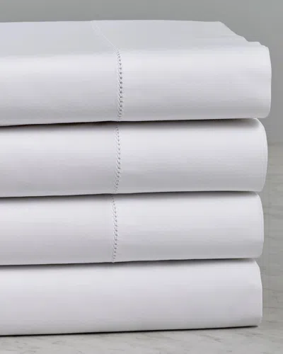 Maurizio Italy Solid Single Hemstitch Sheet Set In White