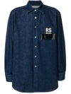 RAF SIMONS denim shirt with logo,172241100320004412323416