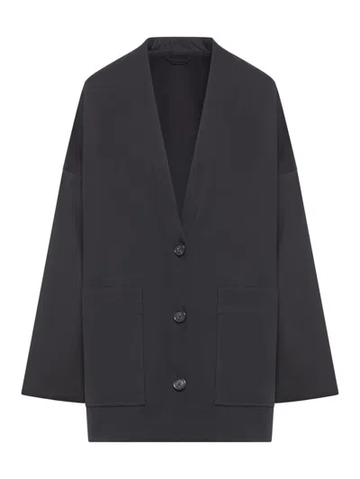 Totême Oversized Cotton Cardigan In Black