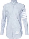 THOM BROWNE Long Sleeve Button Down With Woven 4-Bar In Medium Grey Oxford,MWL001A0231512277340