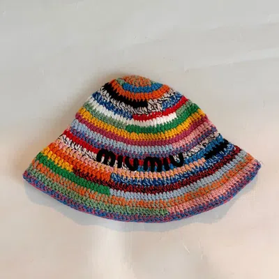Pre-owned Miu Miu Crochet Bucket Hat