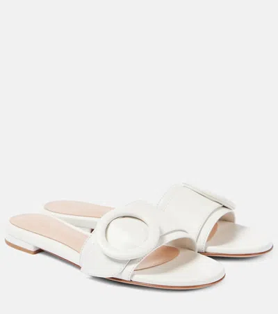 Gianvito Rossi Leather Slides In White