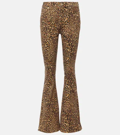 7 For All Mankind Ali Leopard-print High-rise Flared Jeans In Multi