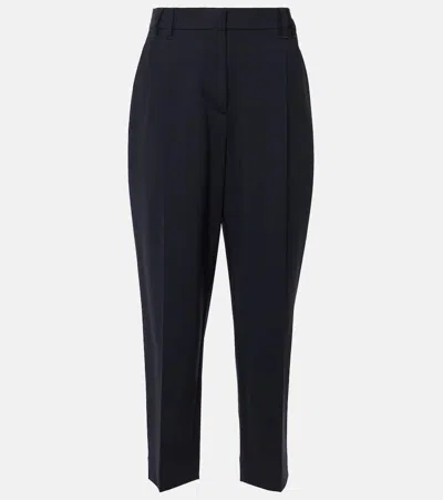 Brunello Cucinelli Wool-blend Slim Pants In Black