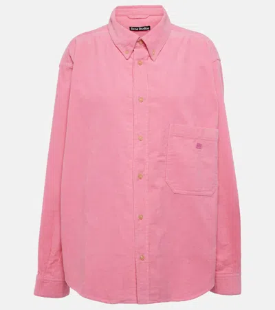 Acne Studios Face Cotton Corduroy Overshirt In Pink