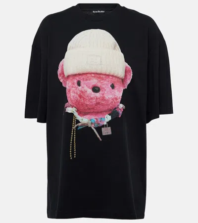 Acne Studios Printed Cotton Jersey T-shirt In Black